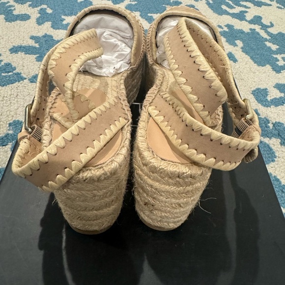 Pour La Victorie Women's Tan Espadrille Wedge Sandals - Picture 4 of 7